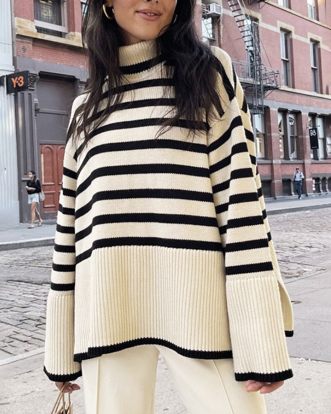 Melina - Oversized Stripe Knit Sweater