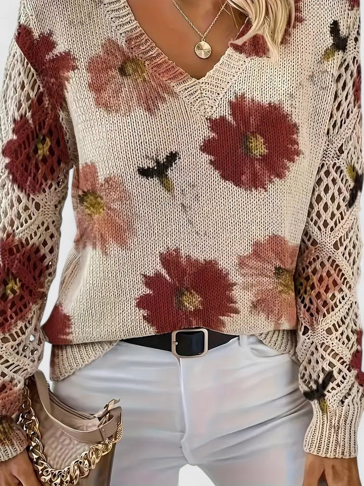Mabel - Elegant Floral Sweater