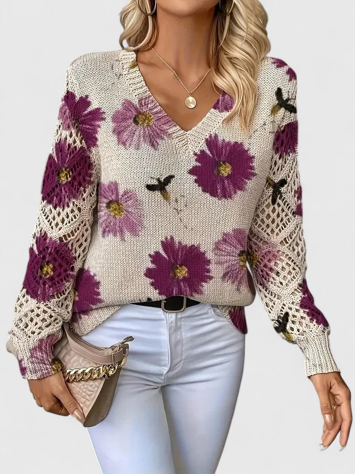 Mabel - Elegant Floral Sweater