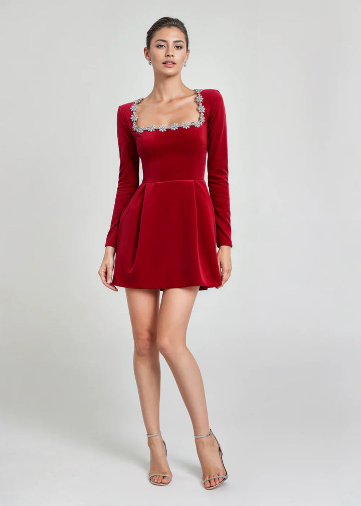 Maren - Classic Velvet Mini Dress