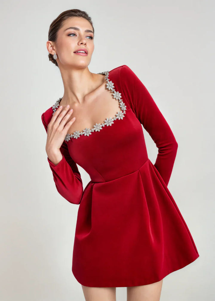 Maren - Classic Velvet Mini Dress