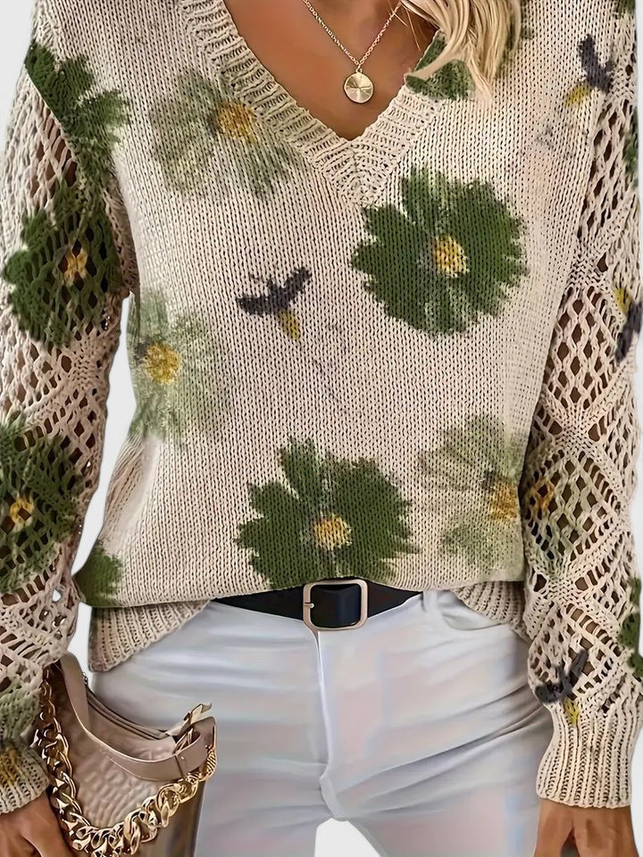 Mabel - Elegant Floral Sweater
