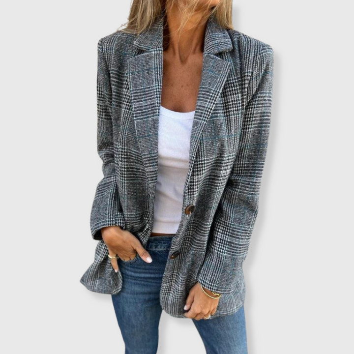 Adaline - Elegant Blazer with Check Pattern