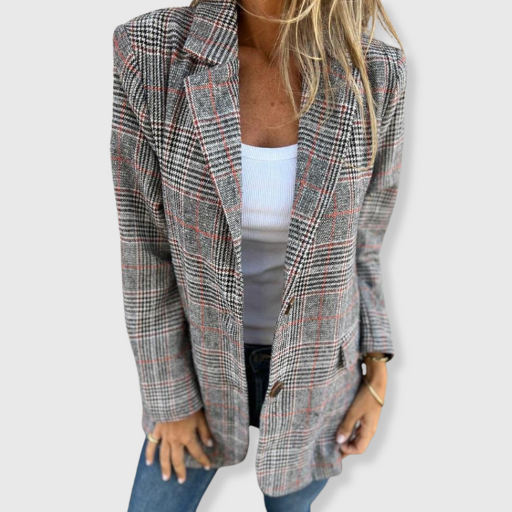 Adaline - Elegant Blazer with Check Pattern
