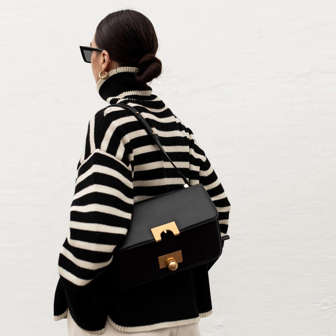 Melina - Oversized Stripe Knit Sweater