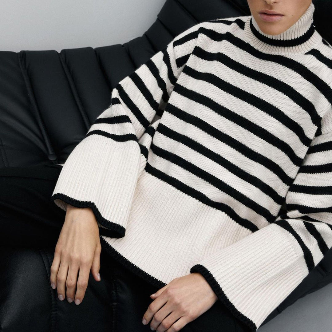 Melina - Oversized Stripe Knit Sweater