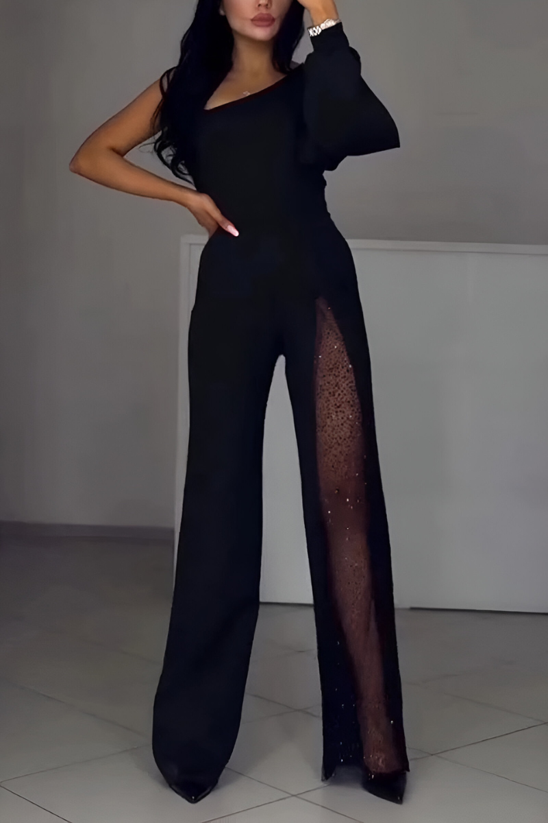 Aiyana - Shimmer Detail One-Shoulder Suit