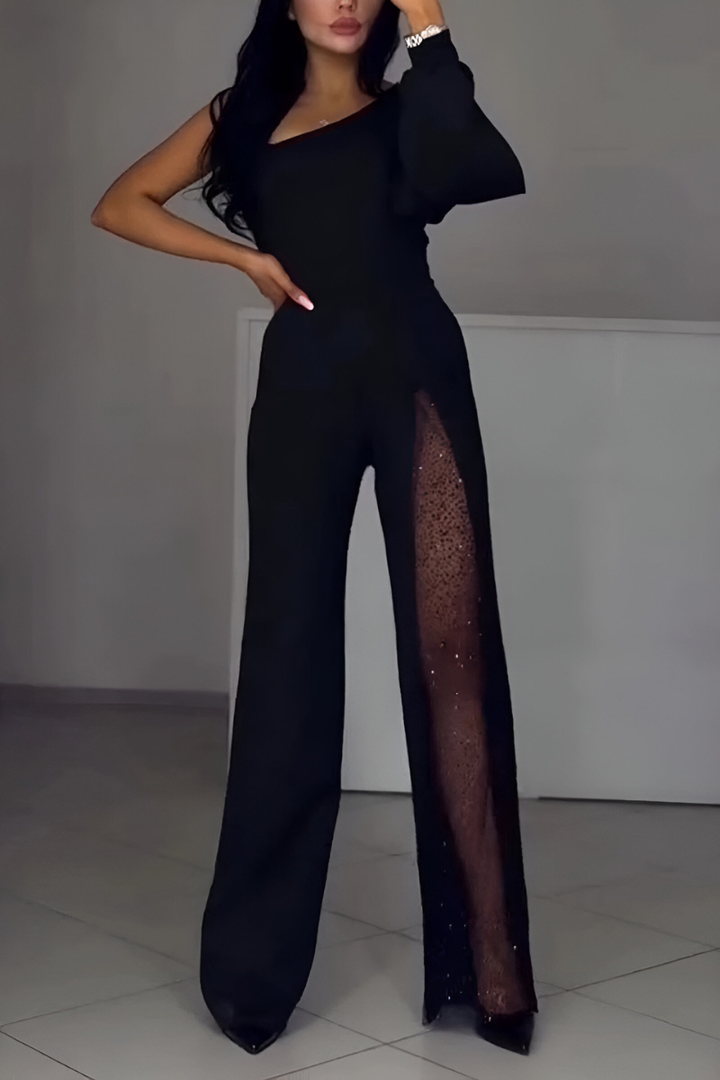 Aiyana - Shimmer Detail One-Shoulder Suit