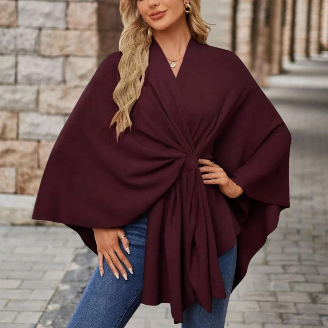 Avalee - Chic Knot-Front Shawl