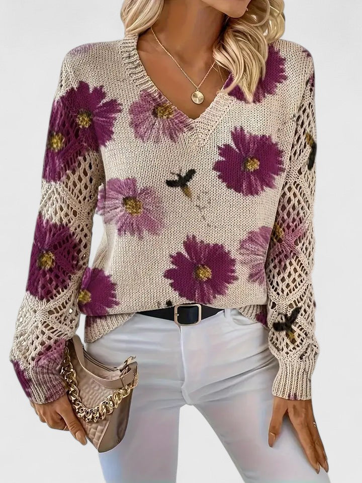 Mabel - Elegant Floral Sweater