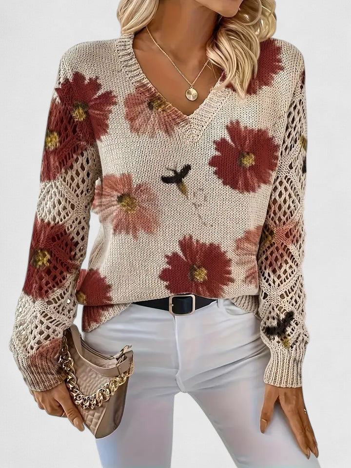 Mabel - Elegant Floral Sweater