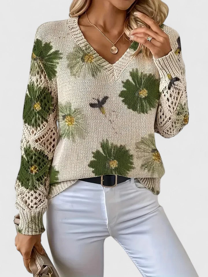 Mabel - Elegant Floral Sweater