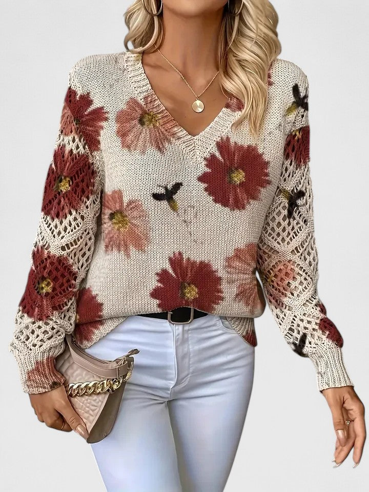 Mabel - Elegant Floral Sweater