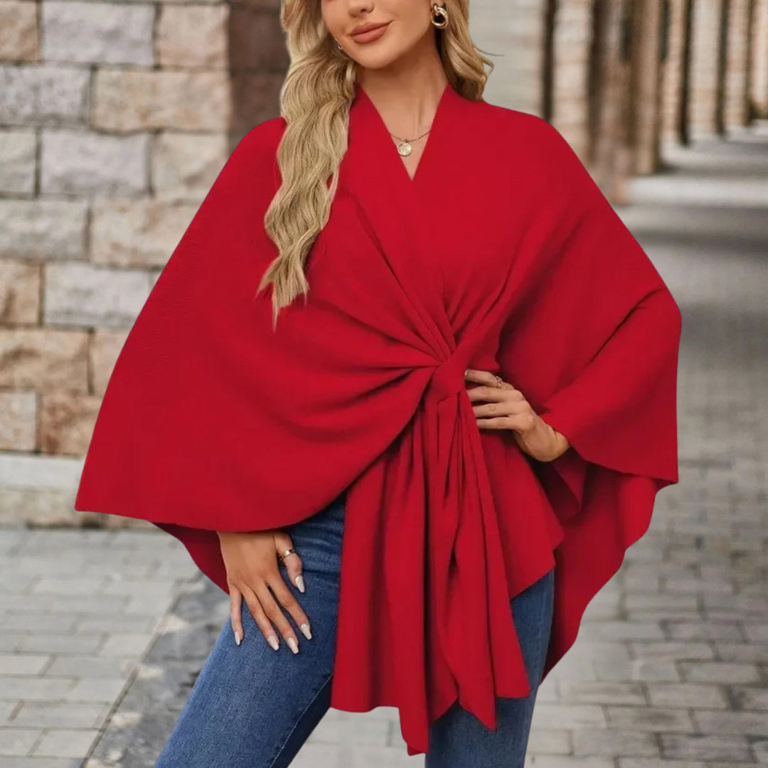 Avalee - Chic Knot-Front Shawl