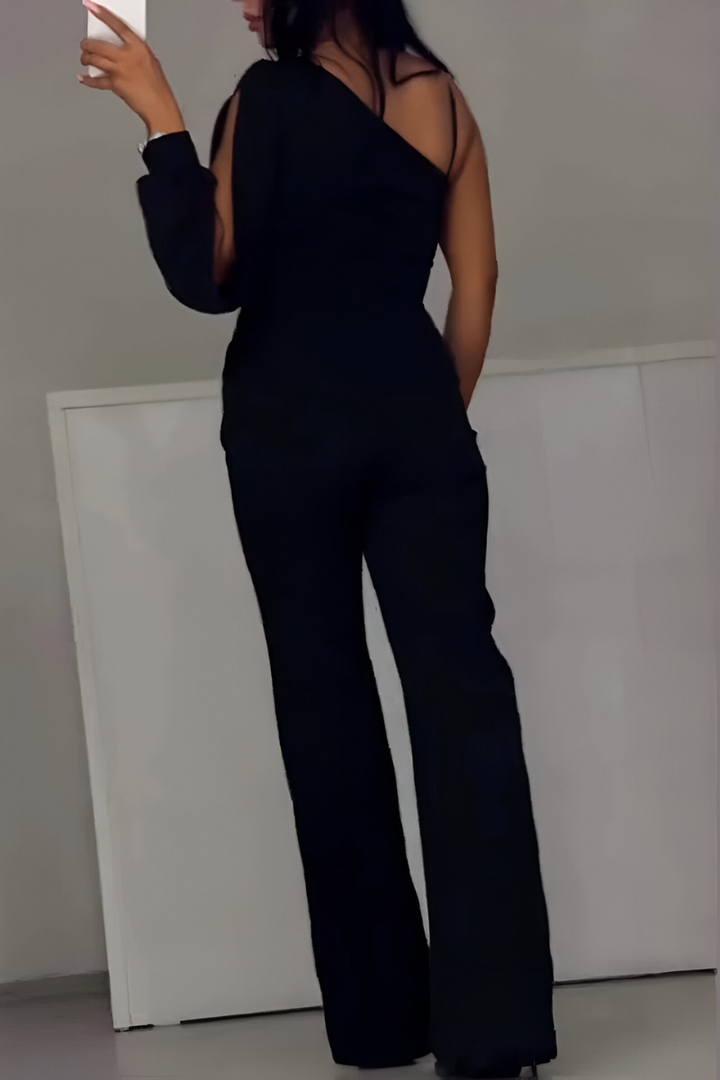 Aiyana - Shimmer Detail One-Shoulder Suit