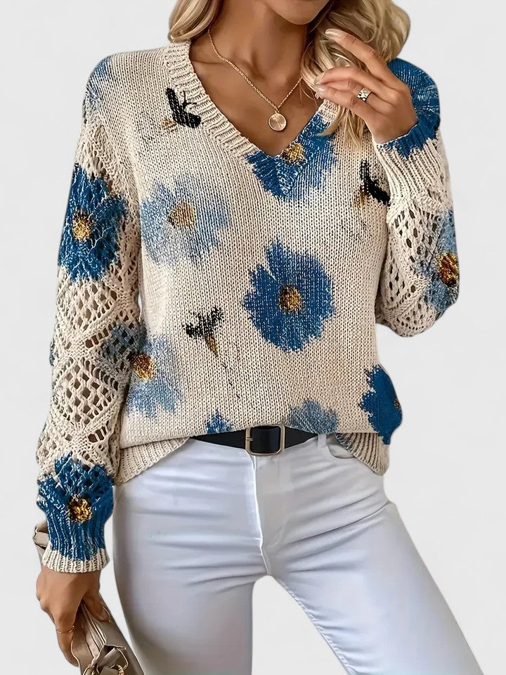Mabel - Elegant Floral Sweater