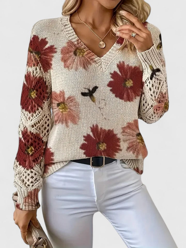 Mabel - Elegant Floral Sweater