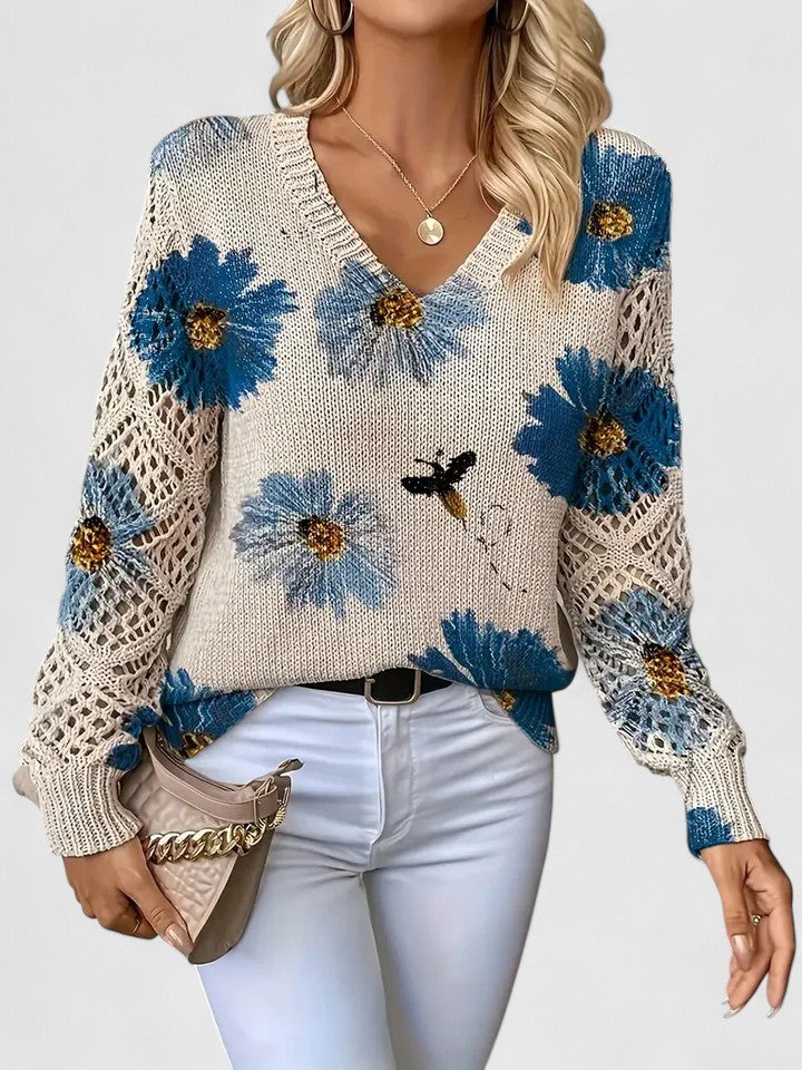 Mabel - Elegant Floral Sweater