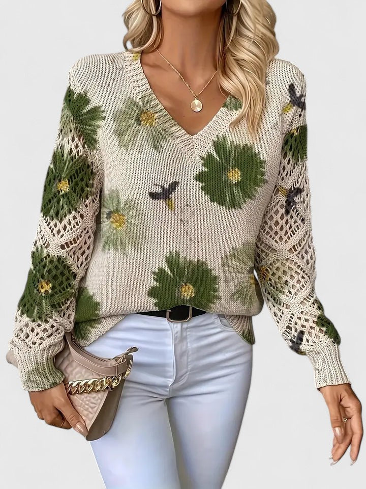 Mabel - Elegant Floral Sweater