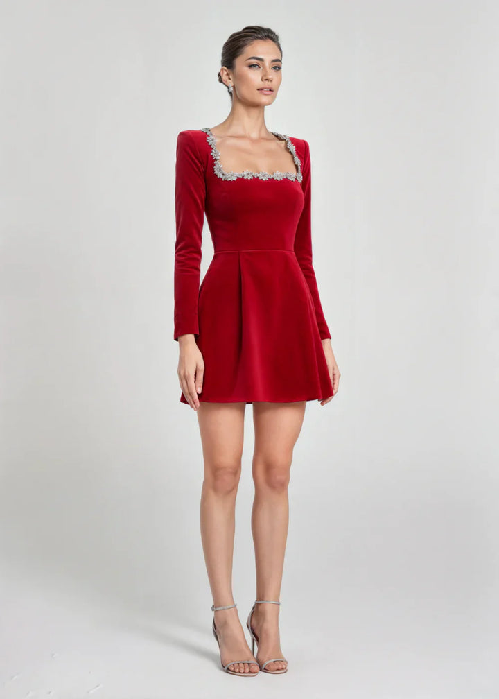 Maren - Classic Velvet Mini Dress