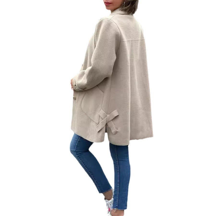 Mona - Classic Oversized Coat with Bow Details