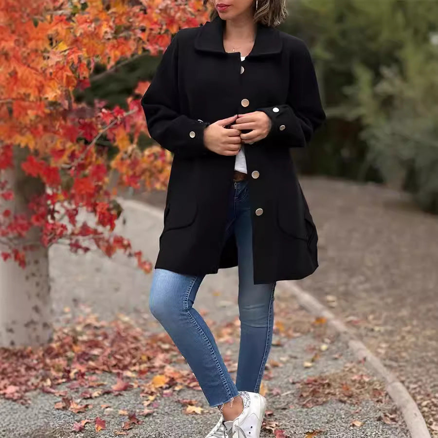 Mona - Classic Oversized Coat with Bow Details