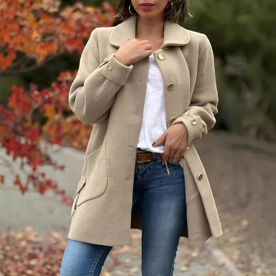 Mona - Classic Oversized Coat with Bow Details