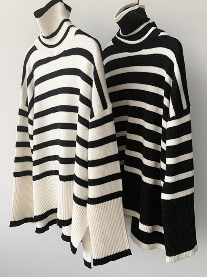 Melina - Oversized Stripe Knit Sweater