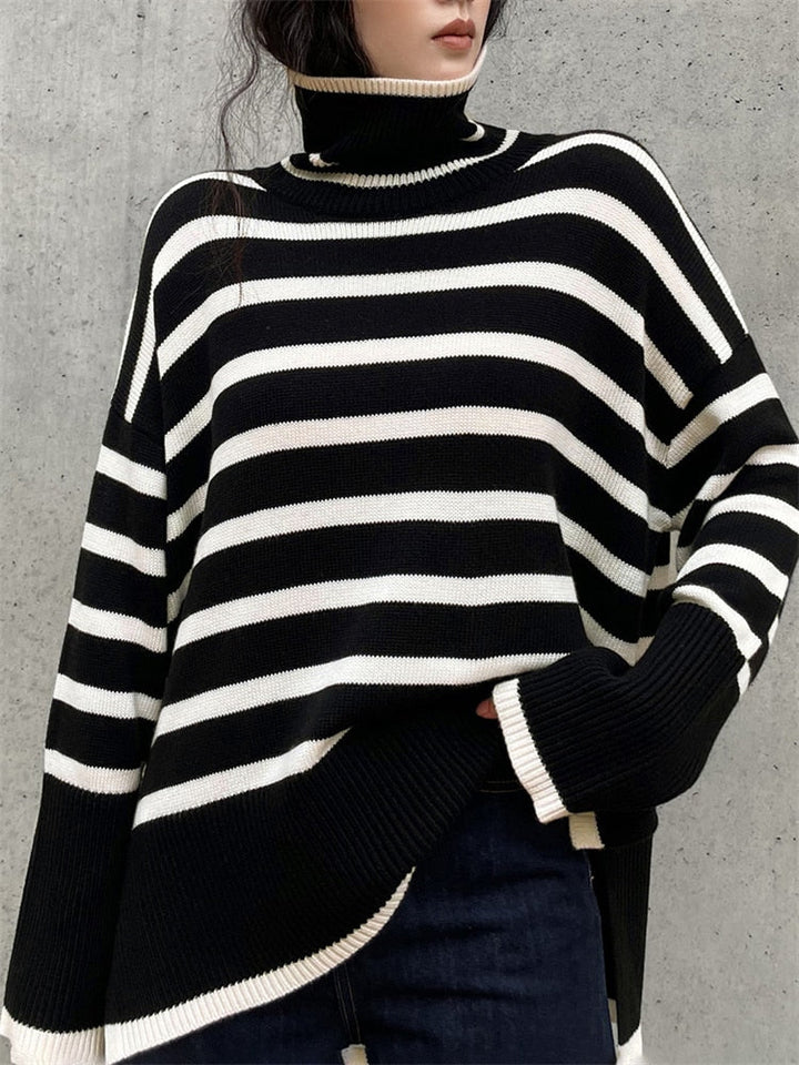 Melina - Oversized Stripe Knit Sweater
