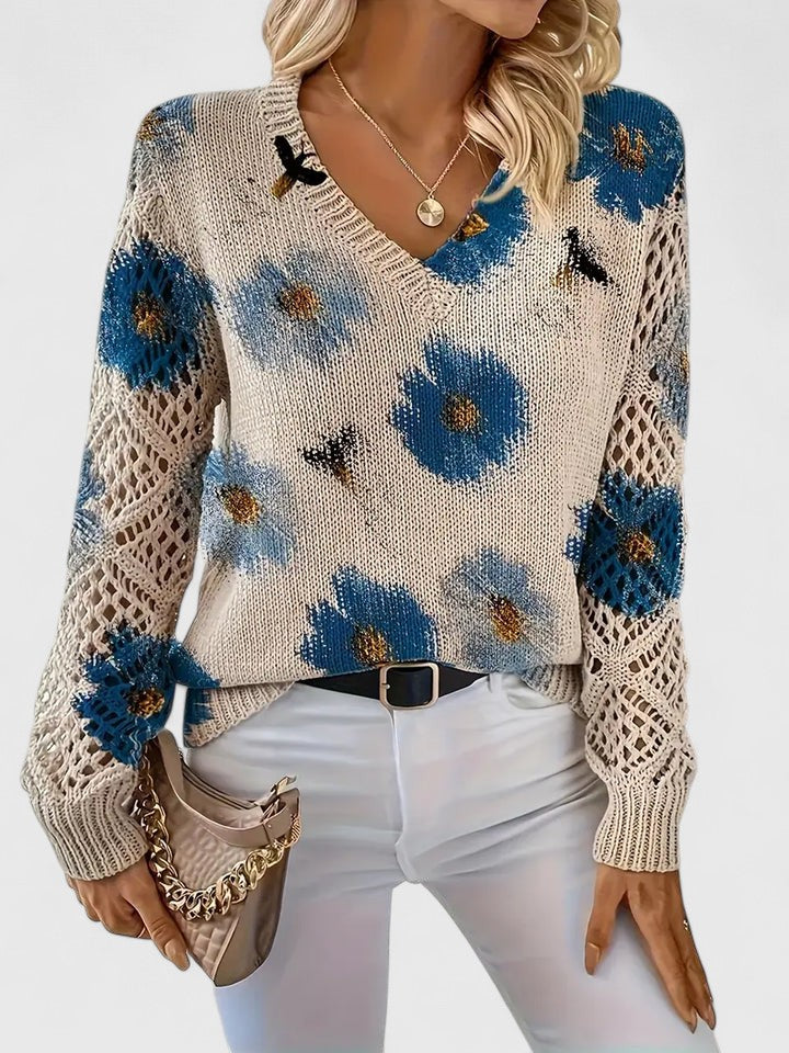 Mabel - Elegant Floral Sweater