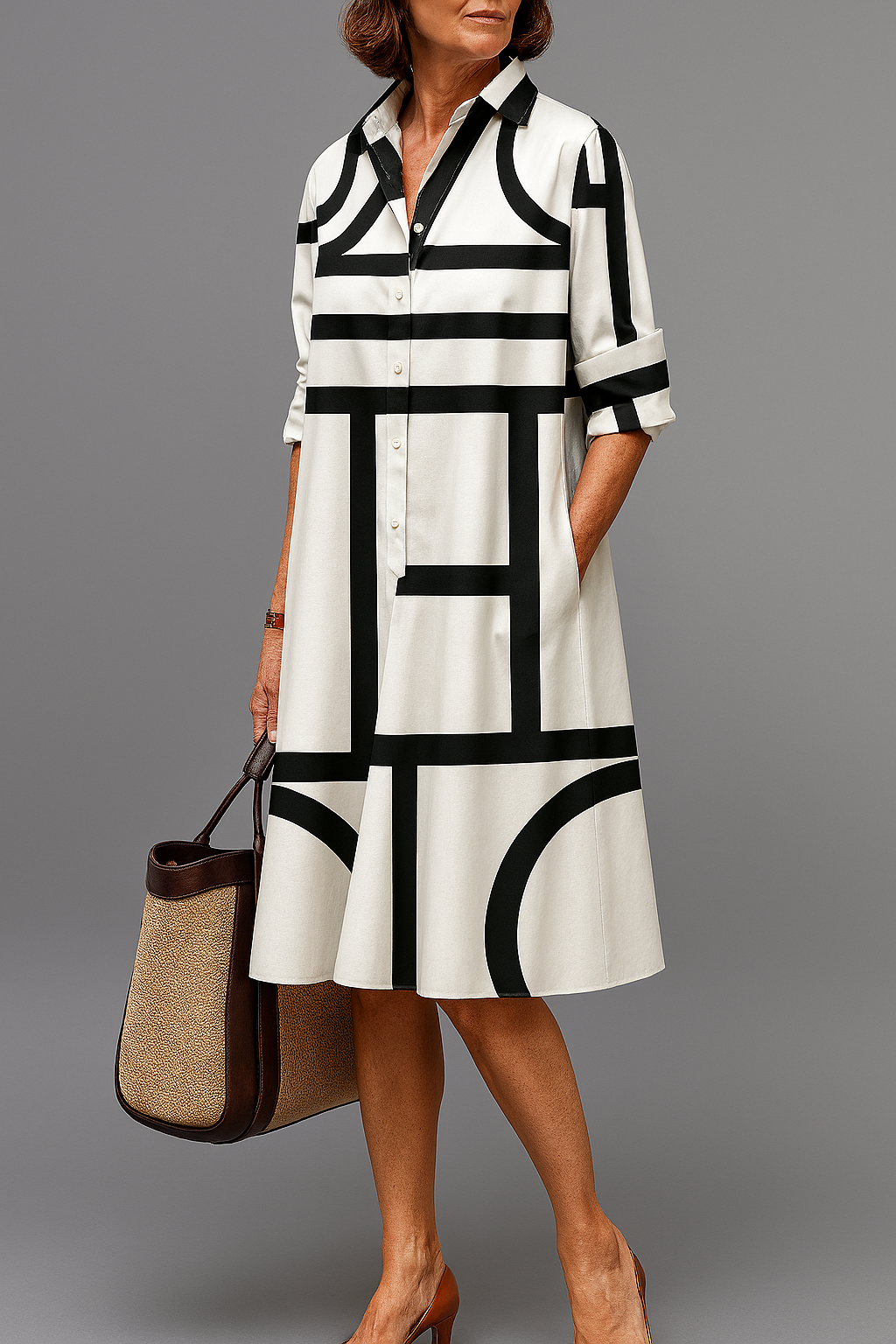 Brigitte | Luxurious Midi Dress for Touchless Elegance
