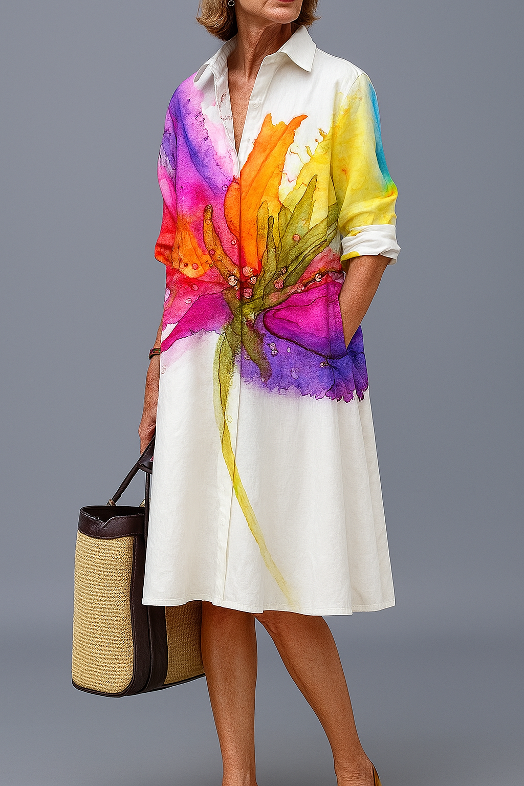 Doris | Luxury Midi Dress for Carefree Summer Comfort