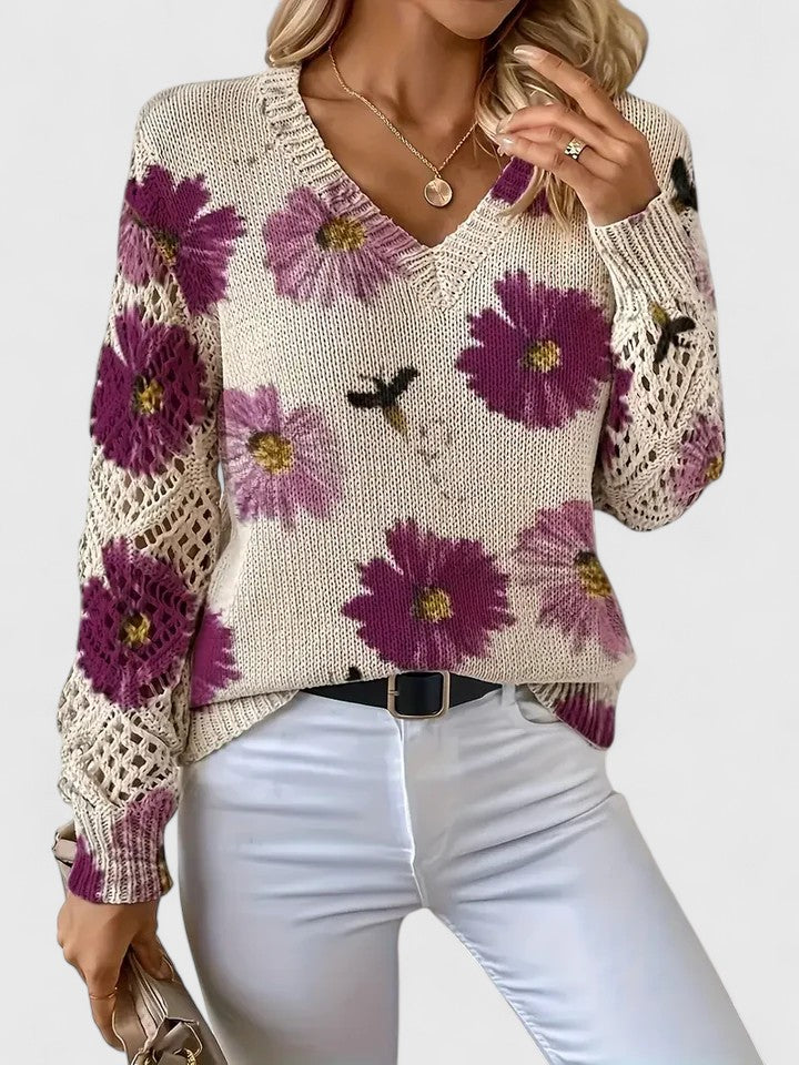 Mabel - Elegant Floral Sweater