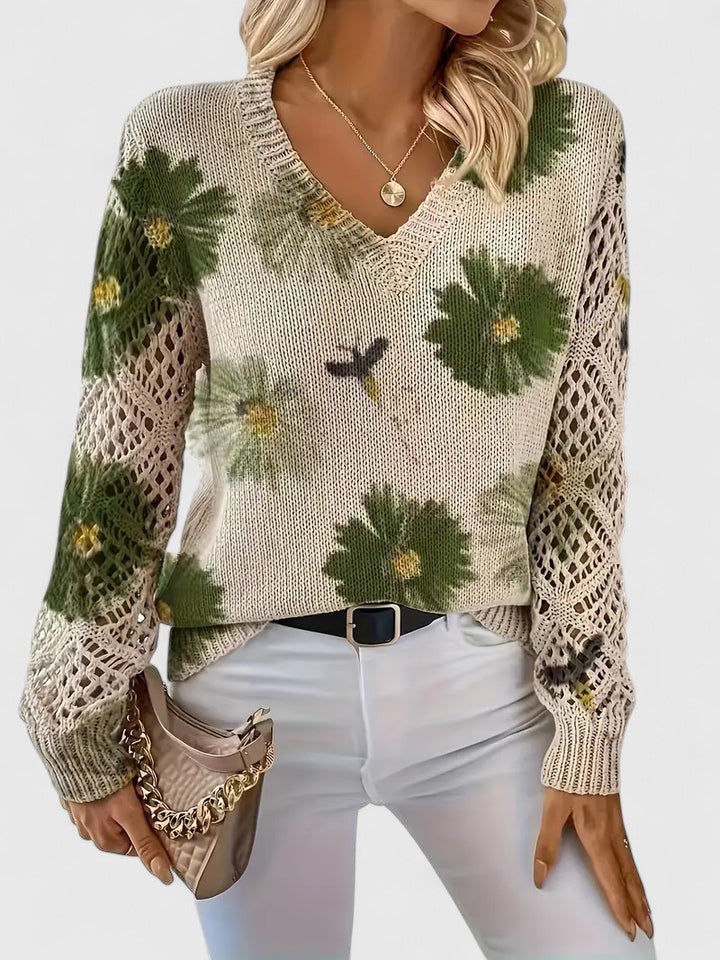 Mabel - Elegant Floral Sweater