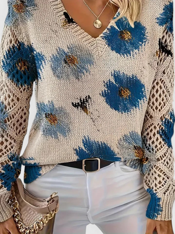 Mabel - Elegant Floral Sweater