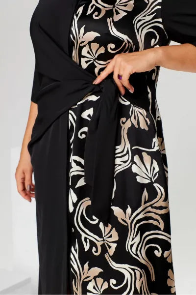Antoinette - Printed Lapel Slit Dress