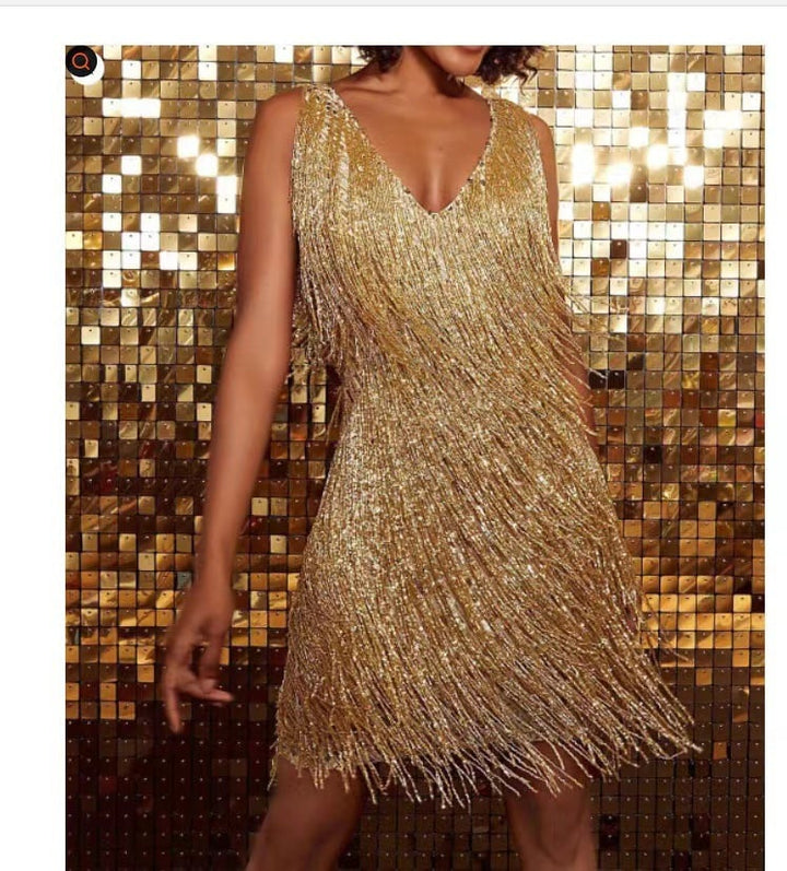 Thea - Dazzling Fringe Party Dress