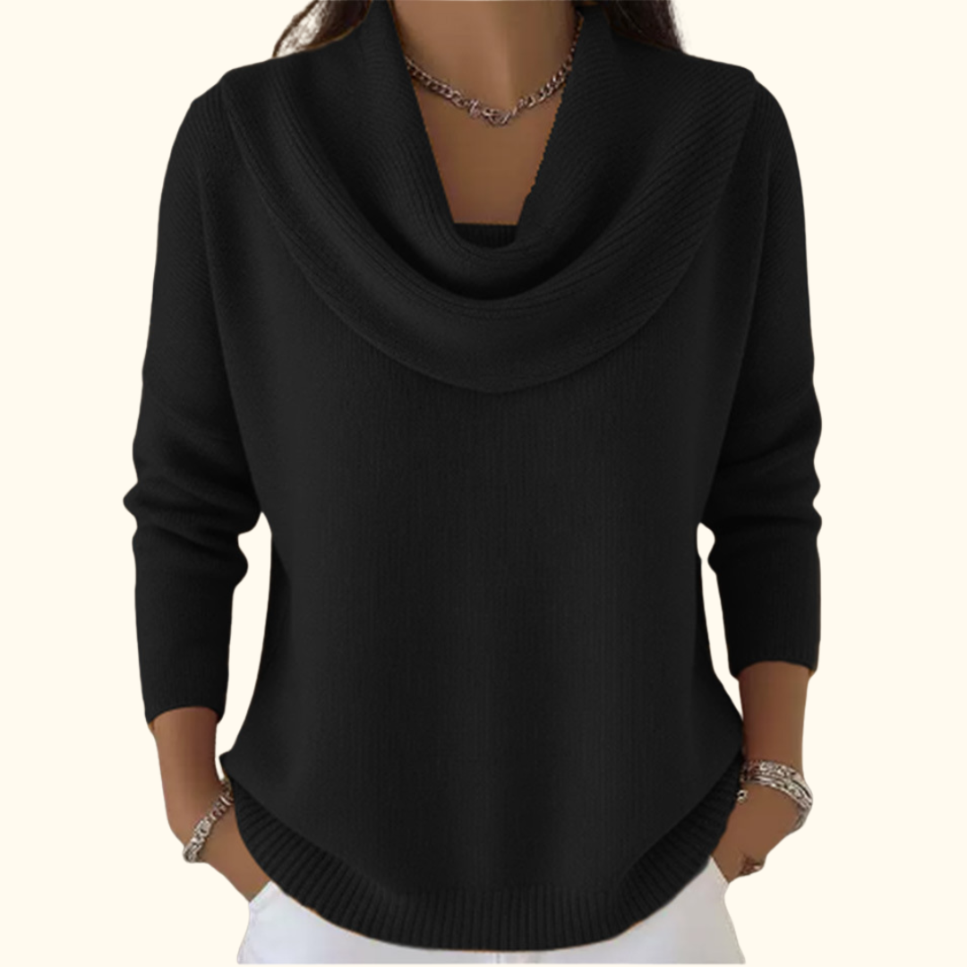 Daphne - Drape Neck Pullover Sweater