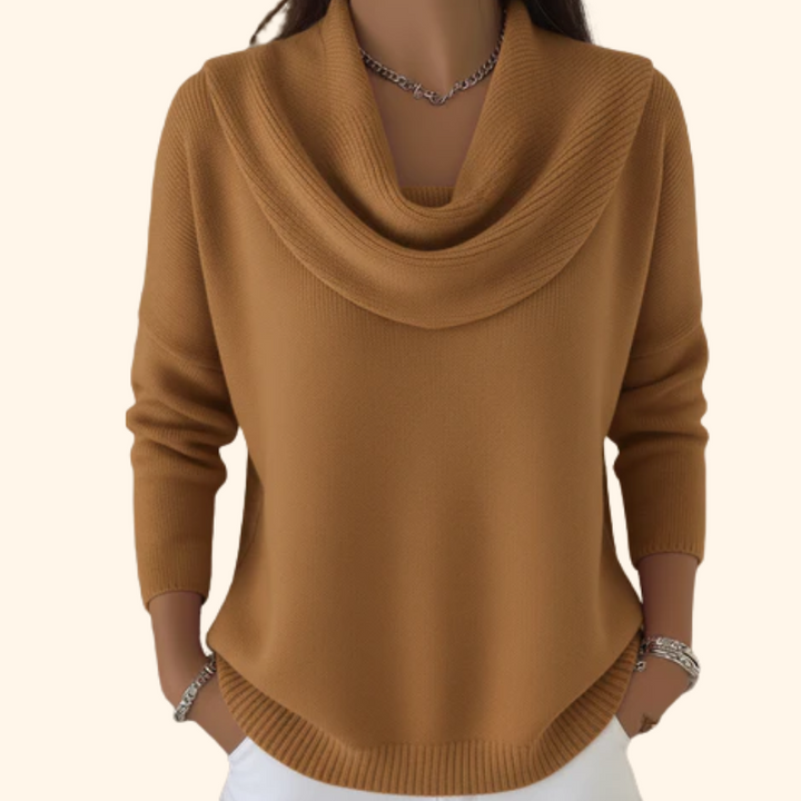 Daphne - Drape Neck Pullover Sweater
