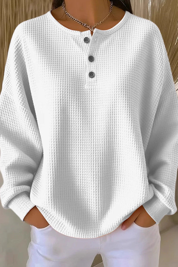 Livia - Waffle Knit Henley