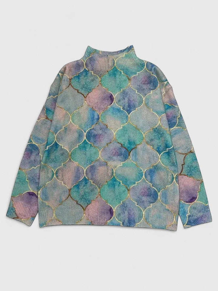 Marina - Mosaic High-Neck Sweater