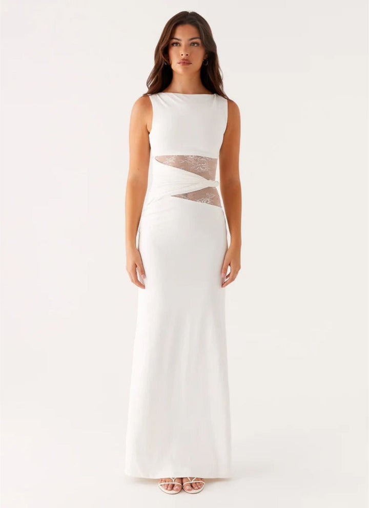 Quinn - Maxi Dress with Sheer Lace Waist Detail