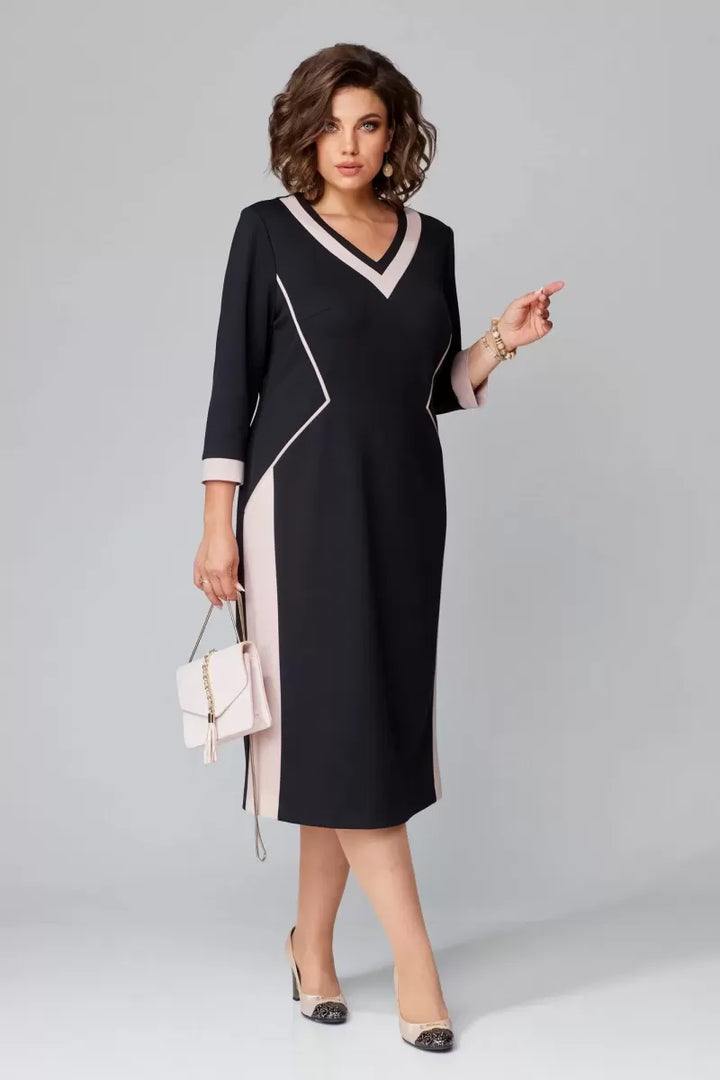Elexa - Elegant V-neck Dress