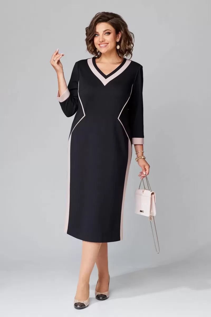 Elexa - Elegant V-neck Dress
