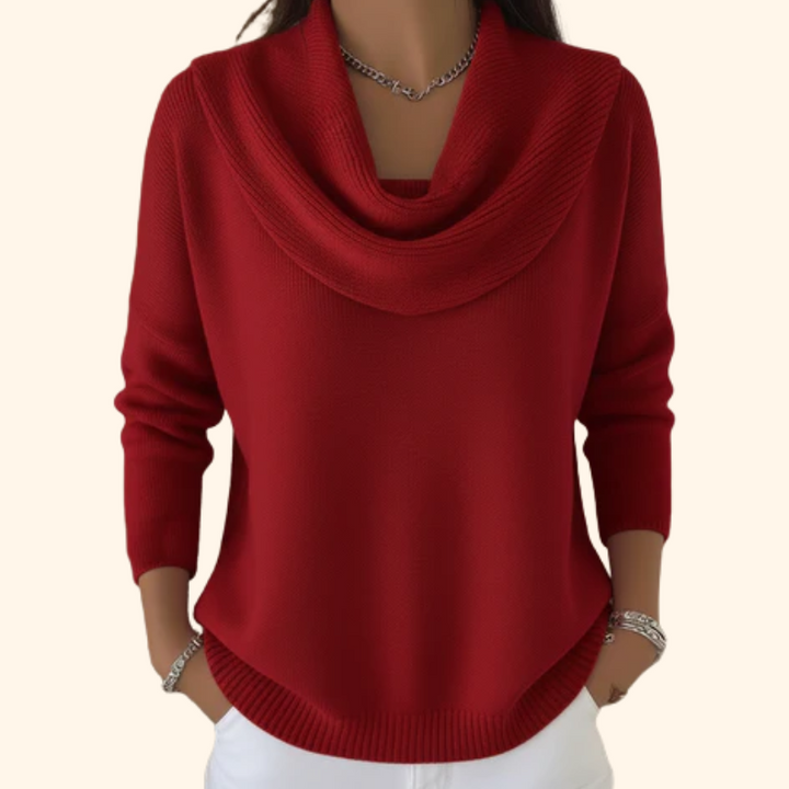 Daphne - Drape Neck Pullover Sweater