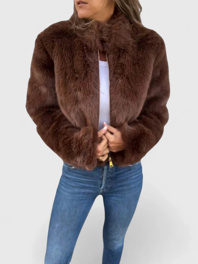 Cassia - Stylish Turtleneck Zipper Casual Jacket