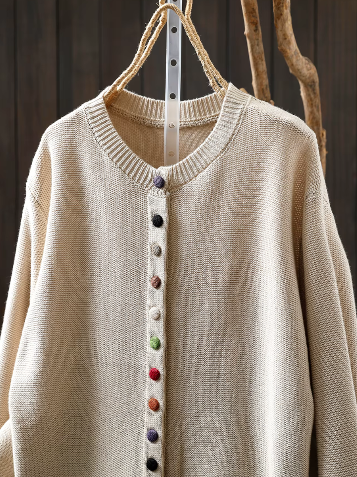 Ellen - Colored Button Cardigan