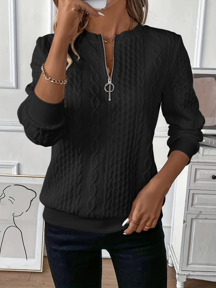 Alessia - Women’s Soft Patterned Zip Pullover