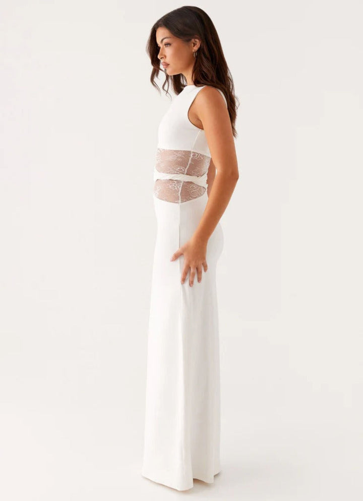 Quinn - Maxi Dress with Sheer Lace Waist Detail