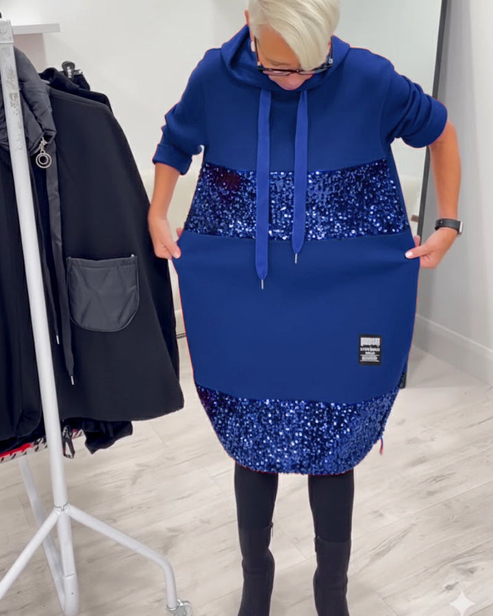 Ellis - Cozy Patchwork Hoodie Dress